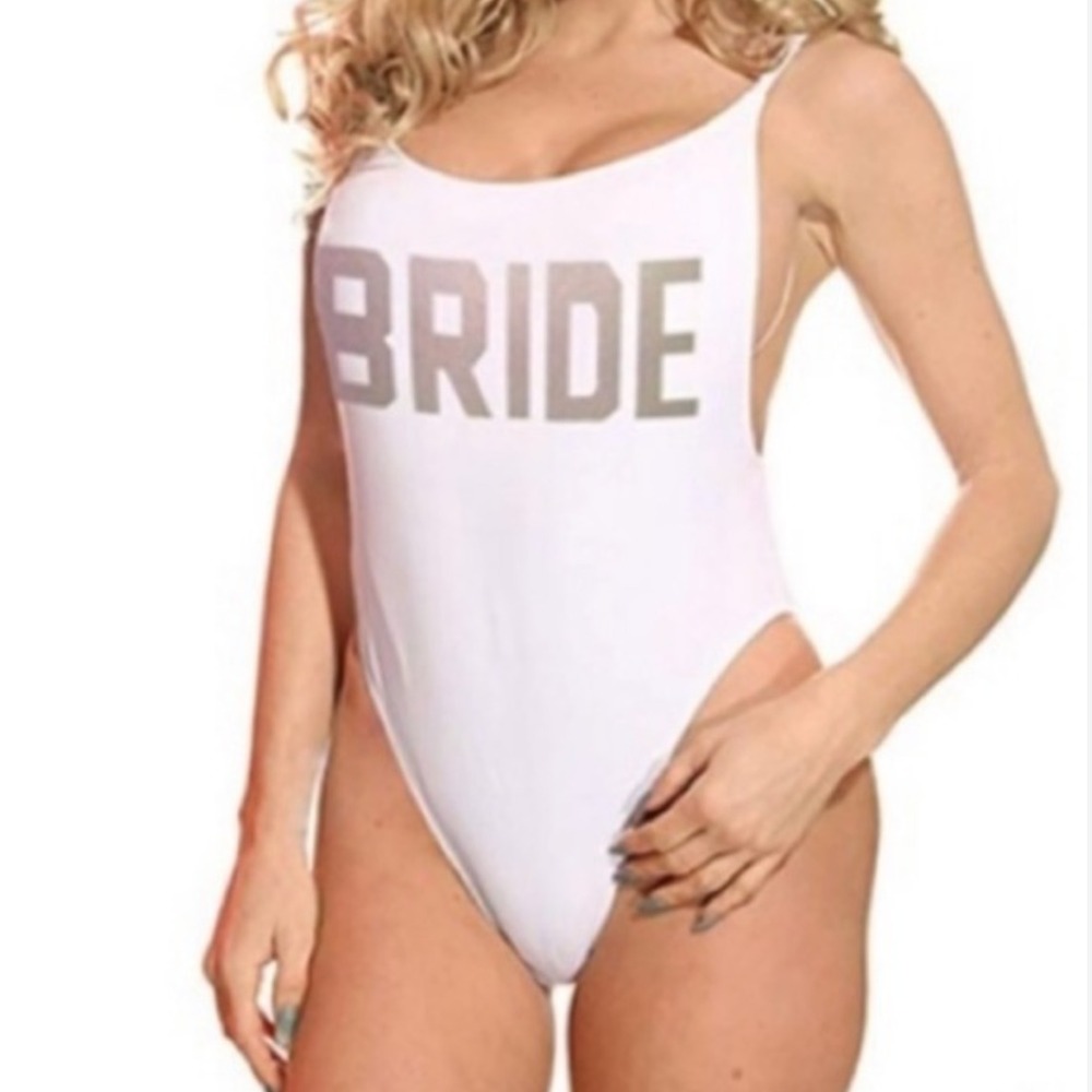 NWT Dippin' Daisy's Womens White One Piece Swimwear Silver Bride Swimsuit Size L